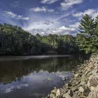 Riverside landscape with sky at Lake Eau Claire County Park