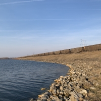 Shoreline Landscape and scenery at Lake Columbia