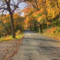 Autumn landscape on the roadways at Perrot State Park, Wisconsin
