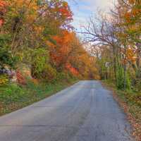 Autumn road at Perrot State Park, Wisconsin
