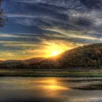 Sunset across the river at Perrot State Park, Wisconsin