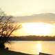 Golden sun over lake at Pike Lake State Park, Wisconsin