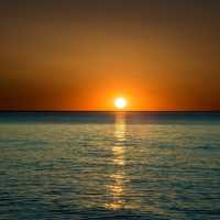 Sun above the seascape at Point Beach, Wisconsin