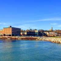 Port Washington from across the Harbor at Port Washington, Wisconsin