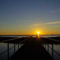 Distant Sunrise at Port Washington, Wisconsin