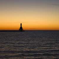 Harbor at Dawn at Port Washington, Wisconsin