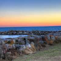 Lakeshore at Dusk at Port Washington, Wisconsin