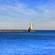 Lighthouse in the afternoon at Port Washington, Wisconsin