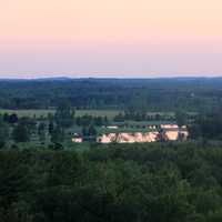 Lake landscape sunset at Potawatomi State Park, Wisconsin