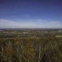 Autumn Trees and Wide Angle Landscape at Rib Mountain State Park