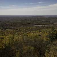 Landscape View of Autumn leaves and trees at Rib Mountain State Park