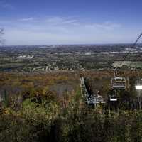 Ski Lifts during the fall and landscape at Rib Mountain State Park