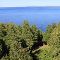 View from the top of the lighthouse at Rock Islands State Park, Wisconsin