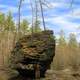 Rock island in the swamp at Rocky Arbor State Park, Wisconsin