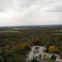 Autumn Trees with the parking lot at Holy Hill