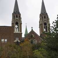 Cathedral with fall foilage