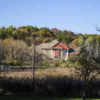 Country House in the autumn woods at Holy Hill, Wisconsin