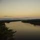 Curving Wisconsin River landscape at Dusk at Ferry Bluff