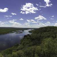 Downstream River Parnorama at Ferry Bluff, Wisconsin