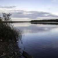 Dusk landscape on the Wisconsin River at Ferry Bluff