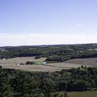 Farms, trees, and landscape from Gibraltar Rock overlook