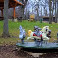 Horse toy thing at a playground around Black Earth, Wisconsin
