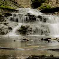 Full Silky Waterfall at the end of Parfrey's Glen, Wisconsin