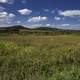 Hills and grassland with sky and clouds