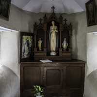 Interior of Saint Mary's Chapel at Indian Lake County Park, Wisconsin