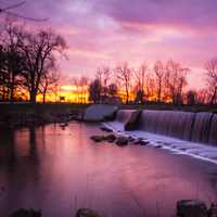 Landscapes and Purple Sunset at Beckman Mill, Wisconsin