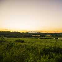 Orange Sunset and landscape at Indian Lake County Park