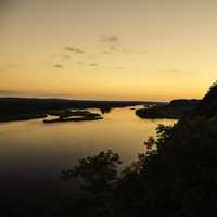 Overlook of the Wisconsin River Valley at Ferry Bluff at Dusk