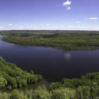 Panoramic Bend in the Wisconsin River at Ferry Bluff, Wisconsin