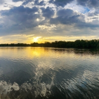 Panoramic of Wisconsin River Sunset at Dekorra