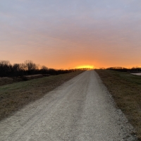 The path of Sunset at Lake Columbia