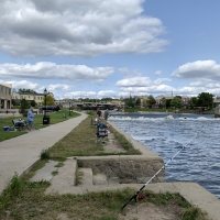 People Fishing at Jefferson Dam, Wisconsin