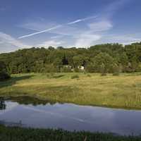 Pond and trees landscape in Southern Wisconsin