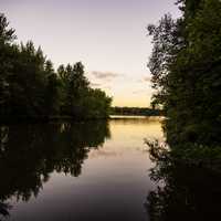 Scenic Wisconsin River at Dusk at Ferry Bluff, Wisconsin