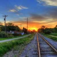 Further roadway scenery at sunset in Southern Wisconsin