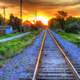 Railroad to sunset in Southern Wisconsin