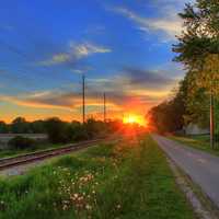 Sunset on the biking trail in Southern Wisconsin