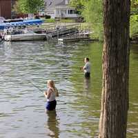 Two people fishing in Southern Wisconsin