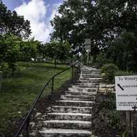 Stairs up at Wollersheim Winery, Wisconsin