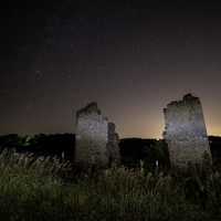 Stars over the Ruined posts of a house