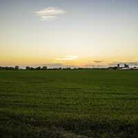 Sunset and Dusk over the Farmland