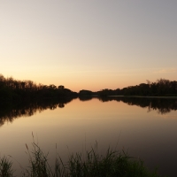 Sunset and dusk over the Rock river at Johnson Creek