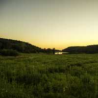 Sunset landscape with Indian lake in Wisconsin