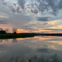 Sunset over the crawfish River