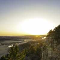 Sunset over the horizon at Gibraltar Rock