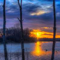 Sunset over the Millpond at Beckman Mill, Wisconsin
